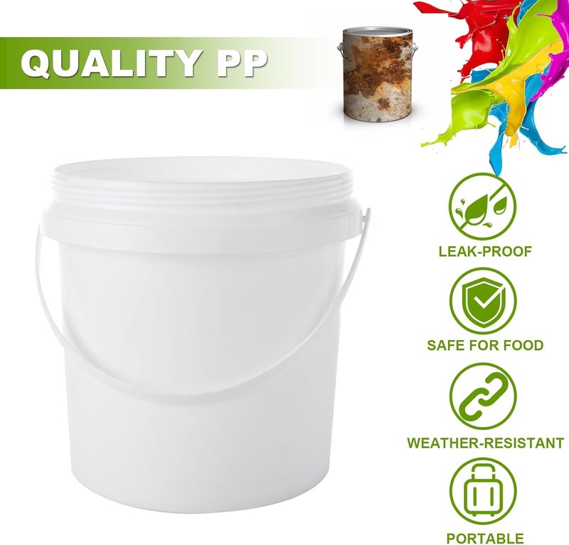 AKOLAFE 2 Pack Paint Buckets for Painting 2 Quart Paint Cans with Lids & Handles Empty Paint Cans 1/2 Gallon Paint Can Paint Pail Plastic Paint Containers for Leftover Paint Pigment Varnish Storage - Image 3